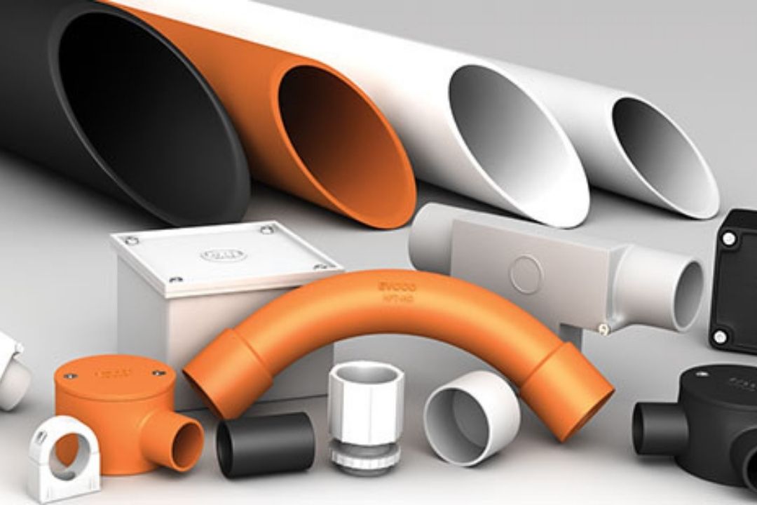 White, orange and black conduit and accessories