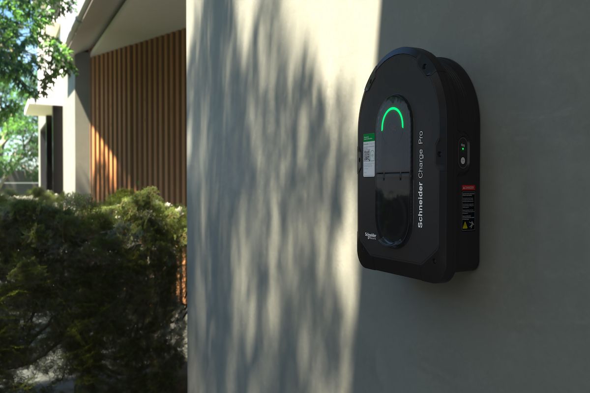 electric vehicle charger on external wall