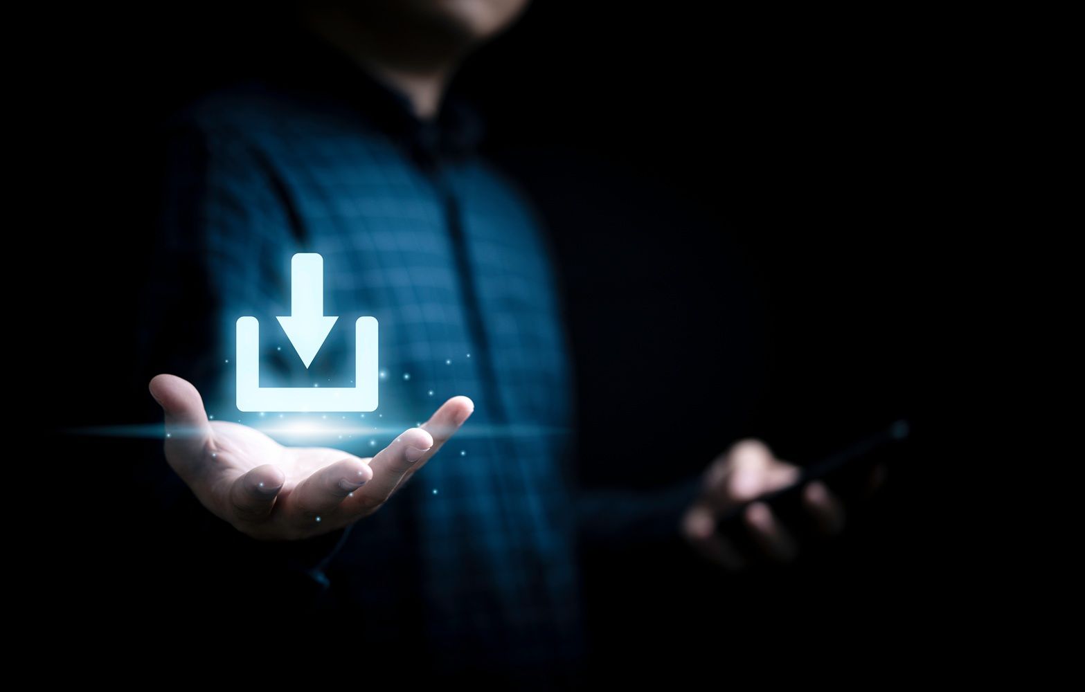 Download icon on red and yellow background