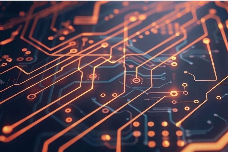 Glowing Circuit Board, Technology, Abstract Background, Digital