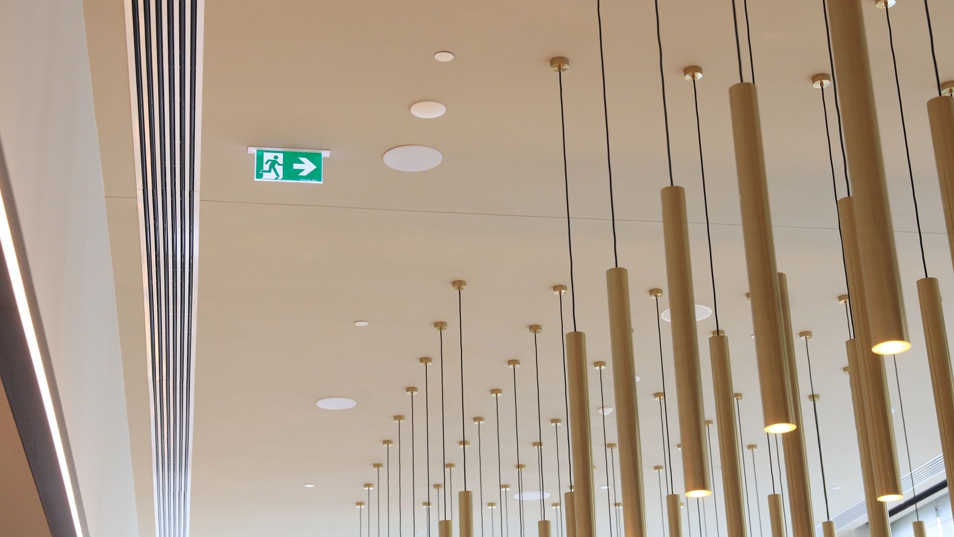 Emergency lighting on ceiling