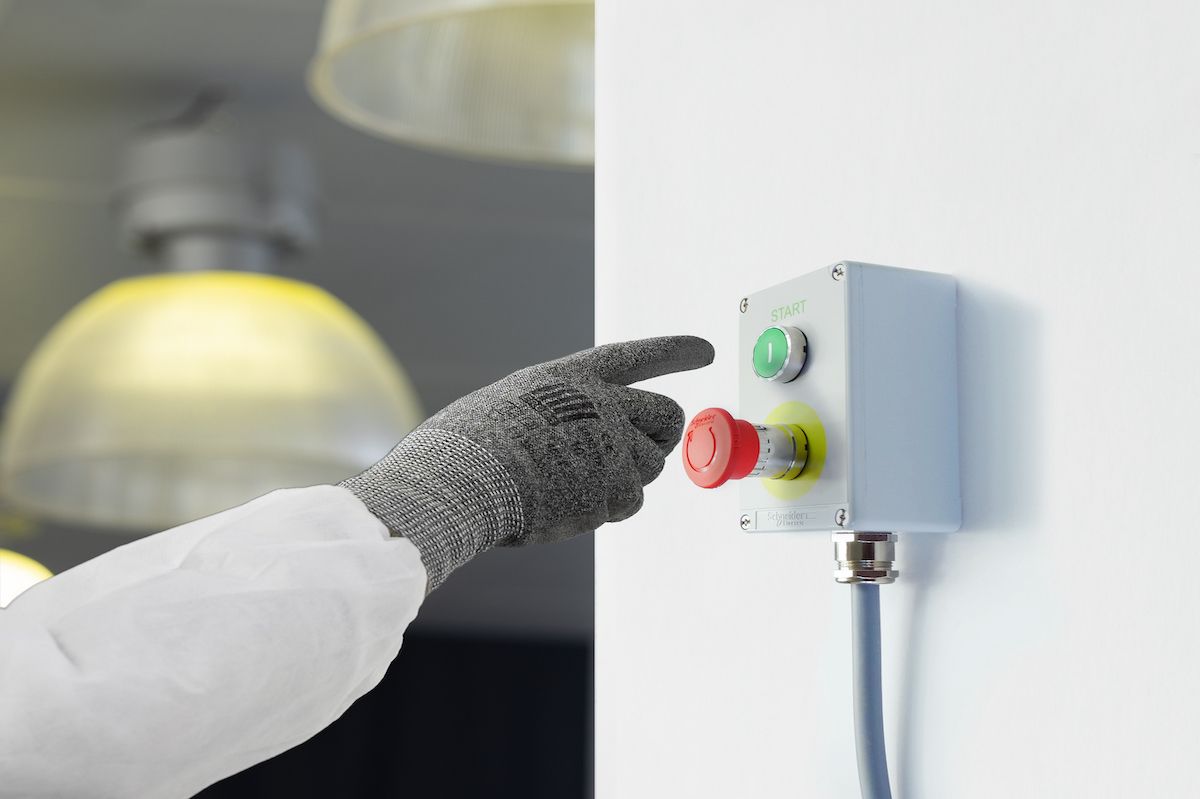 button about to be pushed