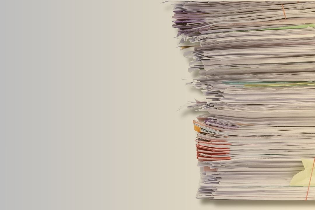 Stack of documents with many pages