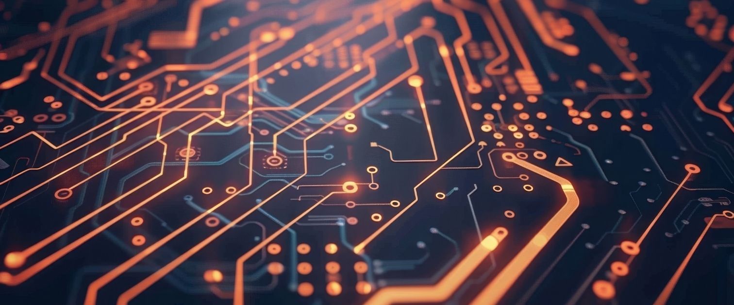 Glowing Circuit Board, Technology, Abstract Background, Digital