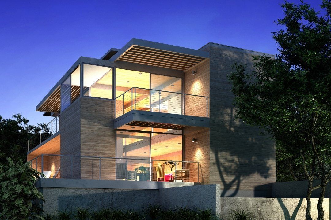 3d render modern building exterior